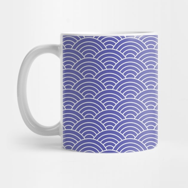 blue seigaiha japanese wave pattern by thehollowpoint